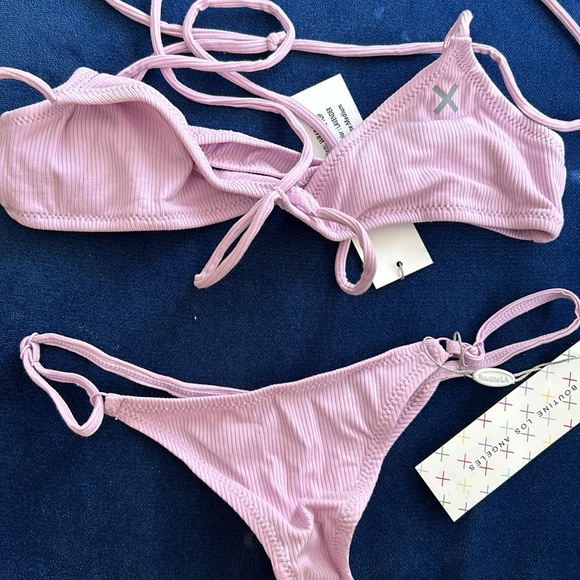 BOUTINE LA lilac ribbed wrap up bikini set - Picture 5 of 5